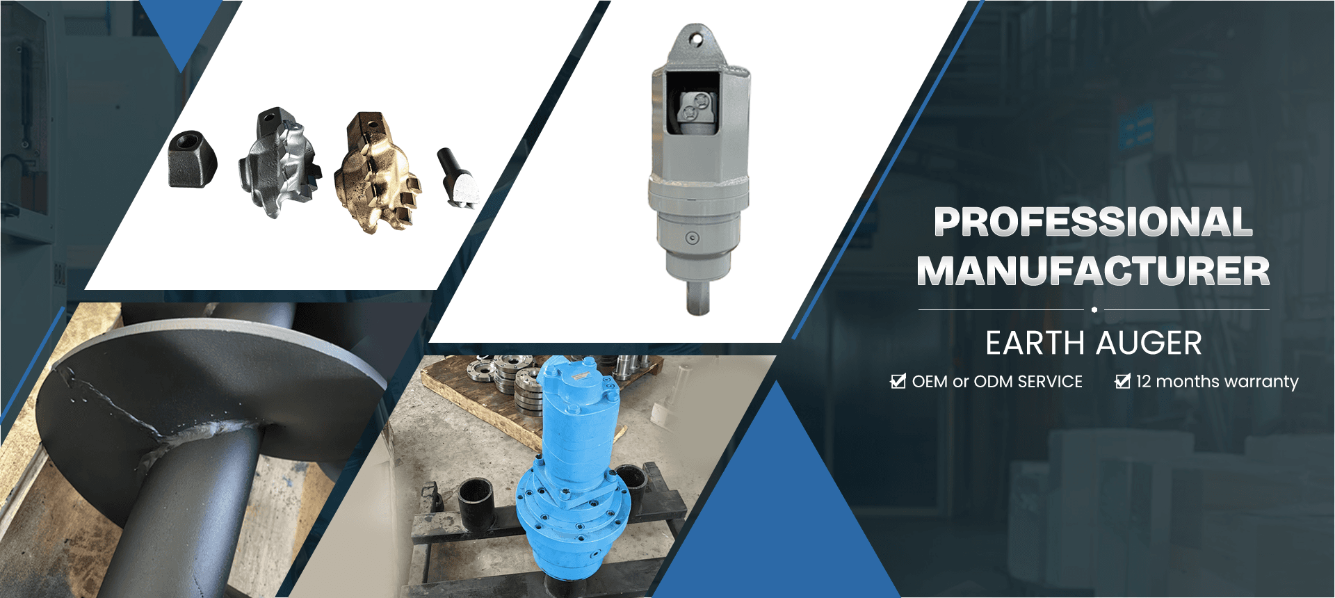 Earth auger and excavator attachments
